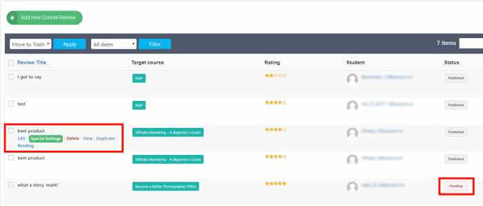 Course reviews ultimate learning pro add review can pending clicking button also set The voice of experience reviews and recommendations in course selection