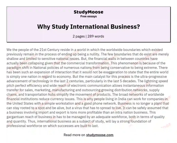 Business international study why should Business international study why should