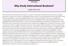 Business international study why should